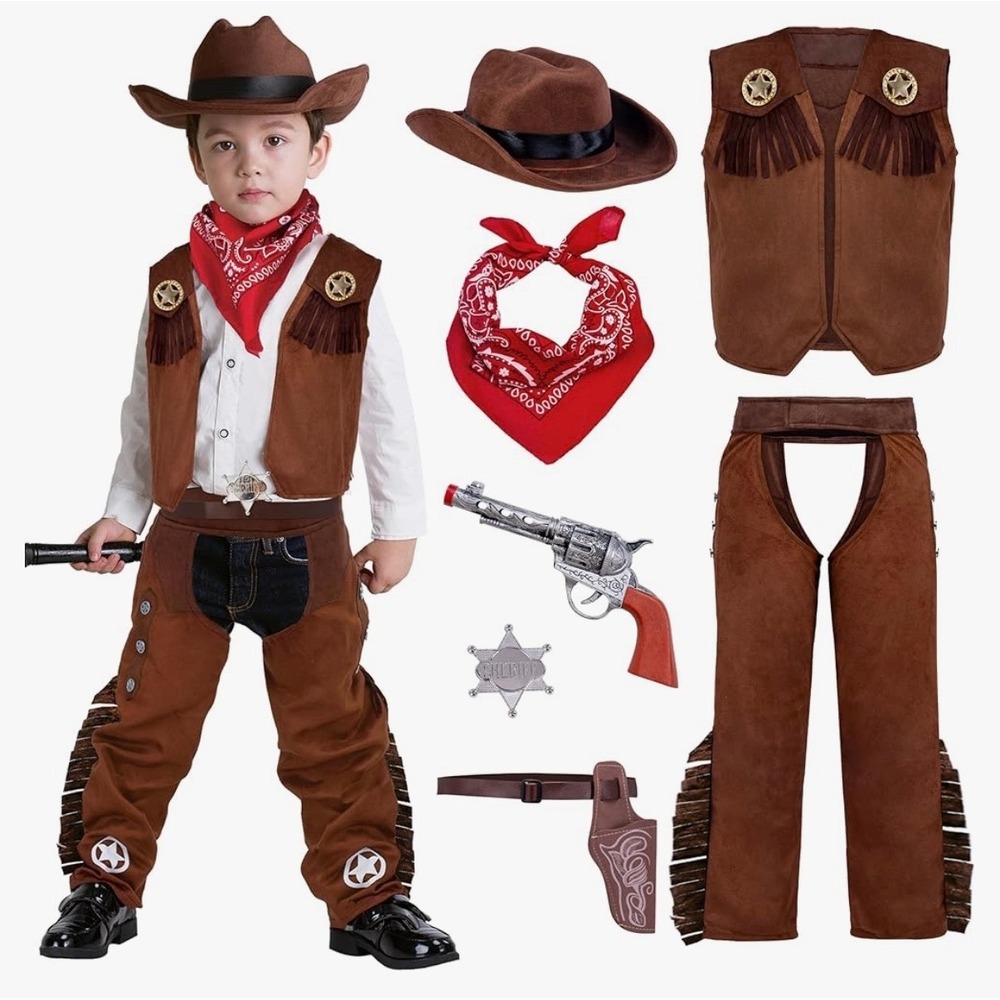 NEW‎ Boys Small 5-7 Cowboy Halloween Cosplay Complete Western Costume